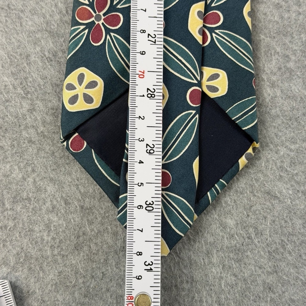 Vintage Lands' End 100% Silk Floral Geometric Necktie USA Hand Sewn Tie 62x3.6" - Picture 6 of 7